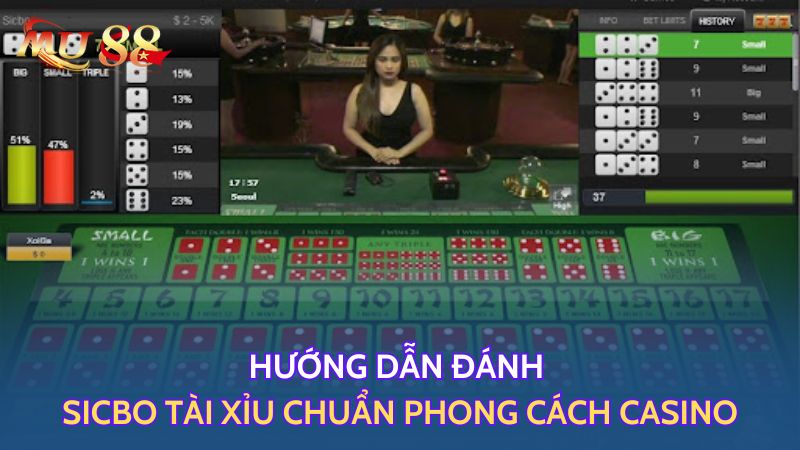 Hướng dẫn đánh tài xỉu chuẩn phong cách casino